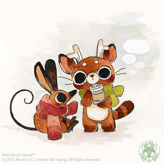DeerCat and Snoo Fall Print
