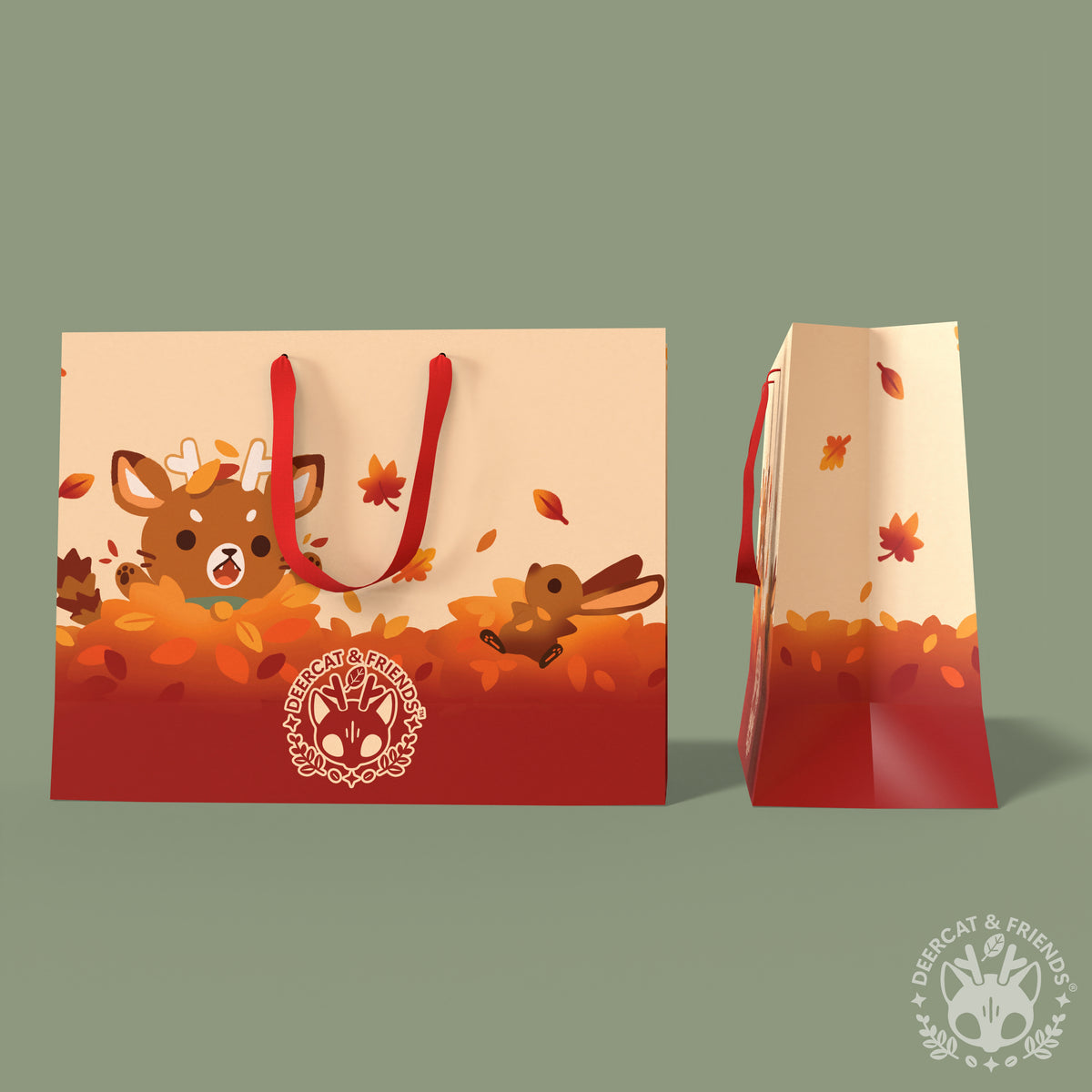 Gift Paper Bags with Ribbon Handles