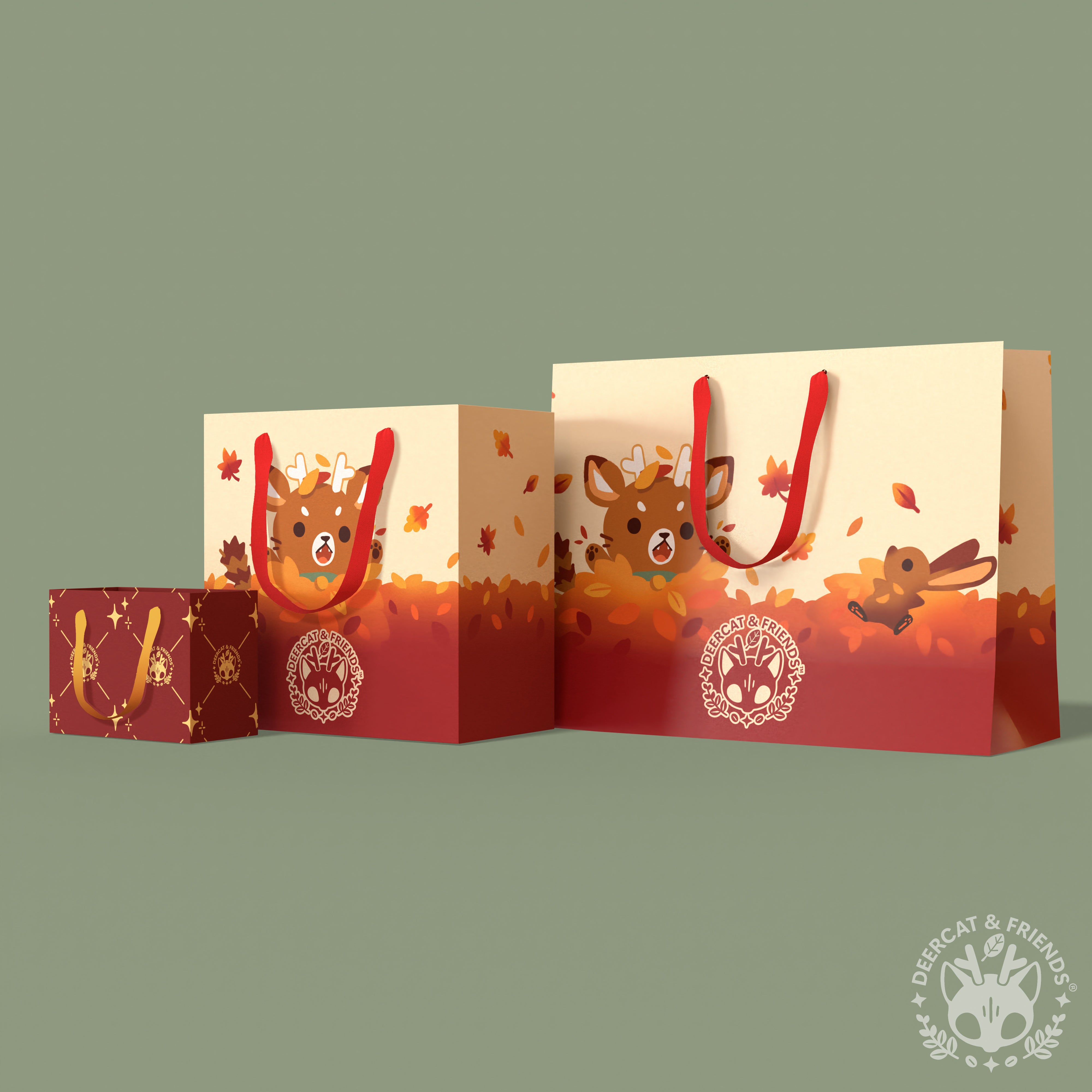 Gift Paper Bags with Ribbon Handles