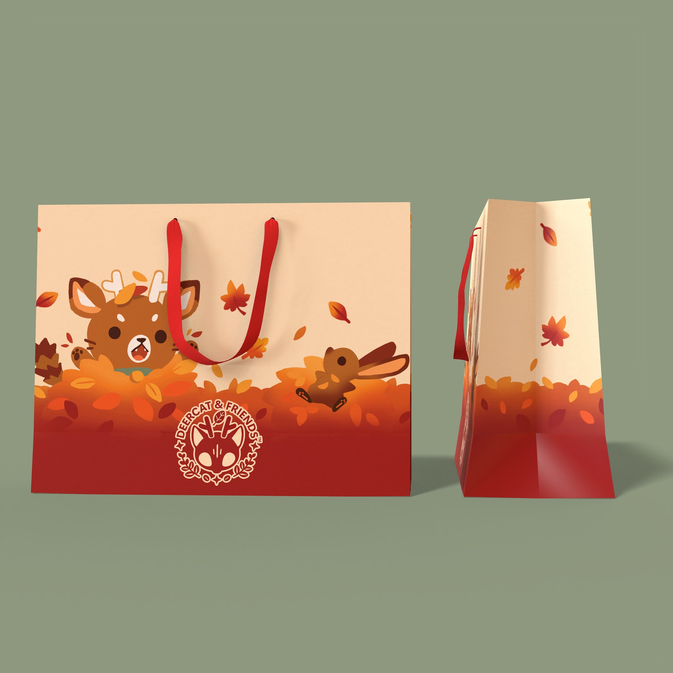 Gift Paper Bags with Ribbon Handles