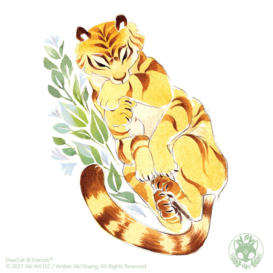 MultiTiger Watercolor Print